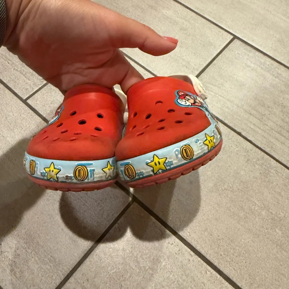 CROCS Red Mario Character Kids Clogs with White Strap